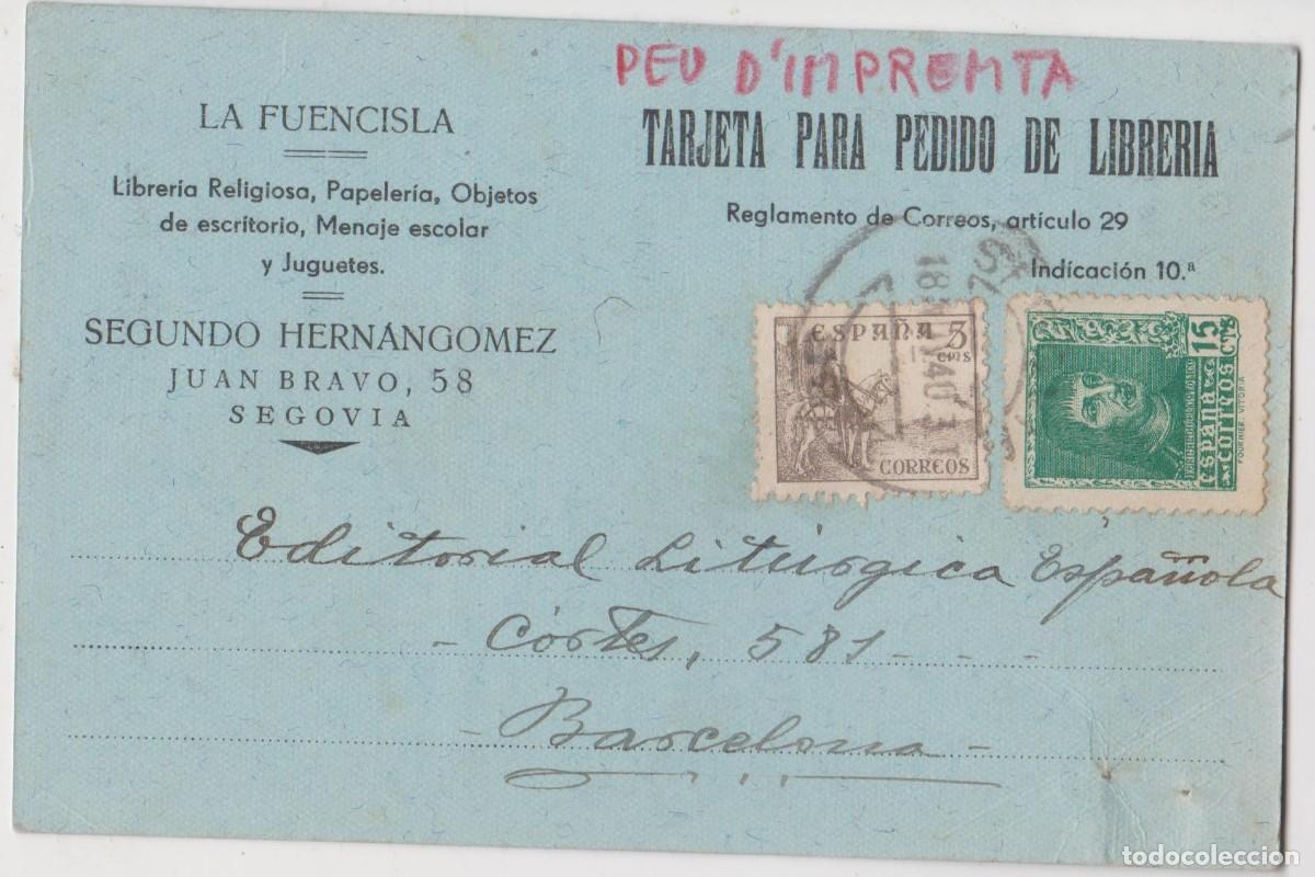 Sellos: LOTE DE TARJETAS COMERCIALES LAFUENCISLA LIBRERIA POST GUERRA CIVIL MATA SELLOS SEGOVIA