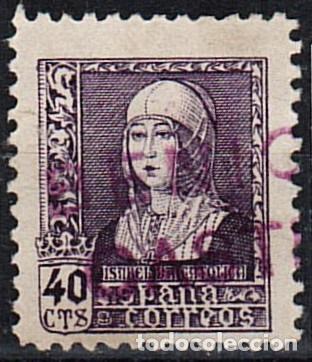 Sellos: 0708. Sello Isabel Catolica CARTERIA especial BENICARL&Oacute; (Castellon), num 858 &ordm;