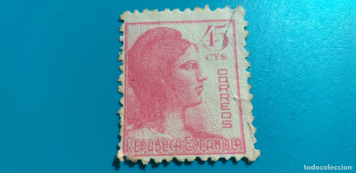 Sellos: USADO. A&Ntilde;O 1938. EDIFIL 752. ALEGOR&Iacute;A A LA REP&Uacute;BLICA.