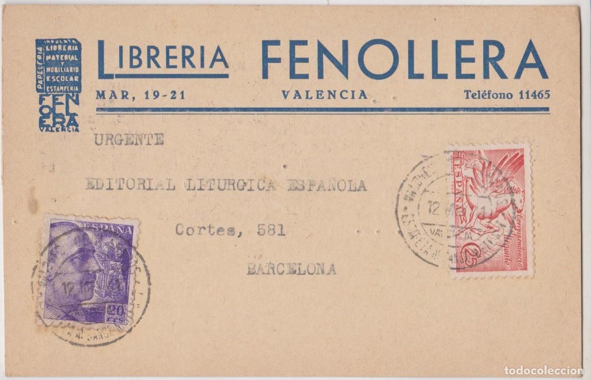 Sellos: LOTE A TARJETA COMERCIAL VALENCIA POST GUERRA CIVIL MATA SELLOS PEDIDO MINIMO 10 EUROS