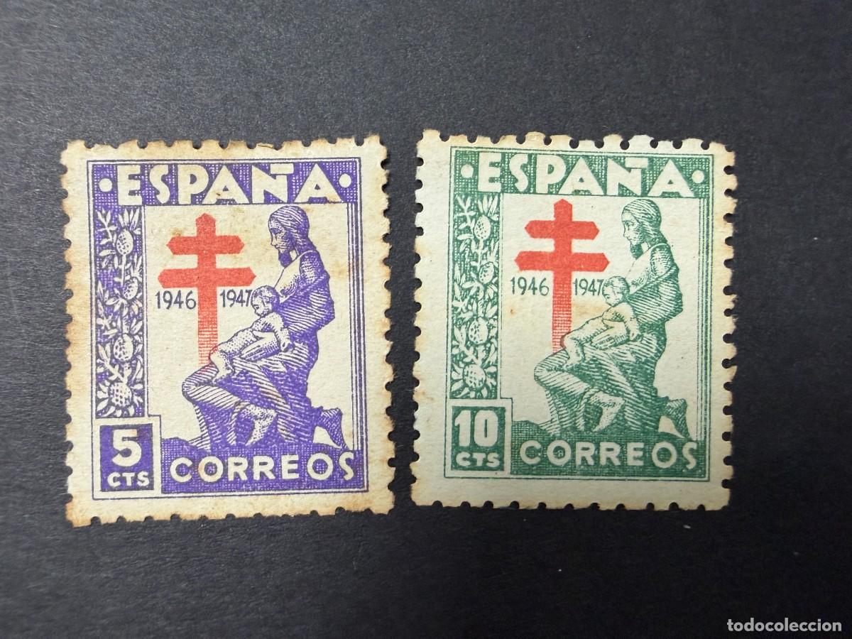 Sellos: ESPA&Ntilde;A, 1946. EDIFIL 1008/9. PRO TUBERCULOSOS. NUEVOS. CON FIJASELLOS