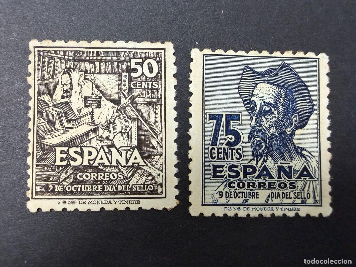 Sellos: ESPA&Ntilde;A, 1947. EDIFIL 1012/3. CENTENARIO DE CERVANTES. NUEVOS. CON FIJASELLOS
