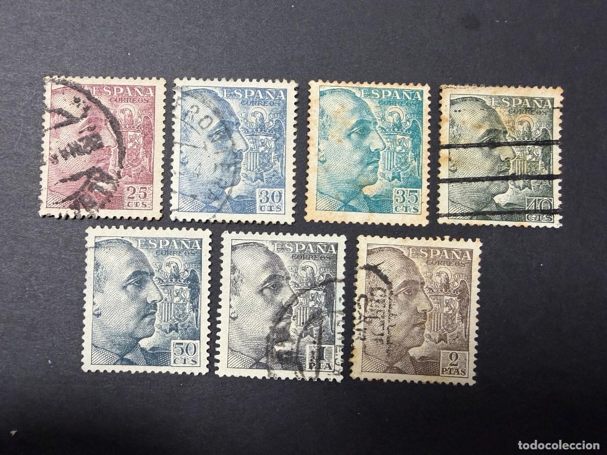 Sellos: ESPA&Ntilde;A, 1949-53. EDIFIL 1052/53 + 1056/7. GENERAL FRANCO. USADOS.