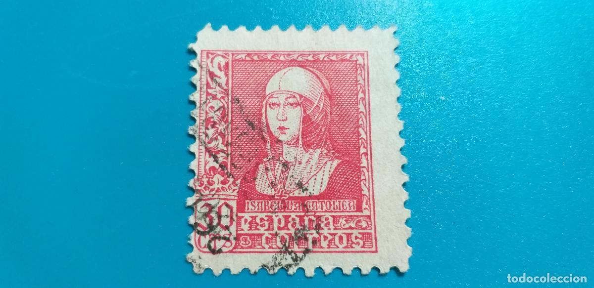 Sellos: USADO. A&Ntilde;O 1938-1939. EDIFIL 857. ISABEL LA CAT&Oacute;LICA.