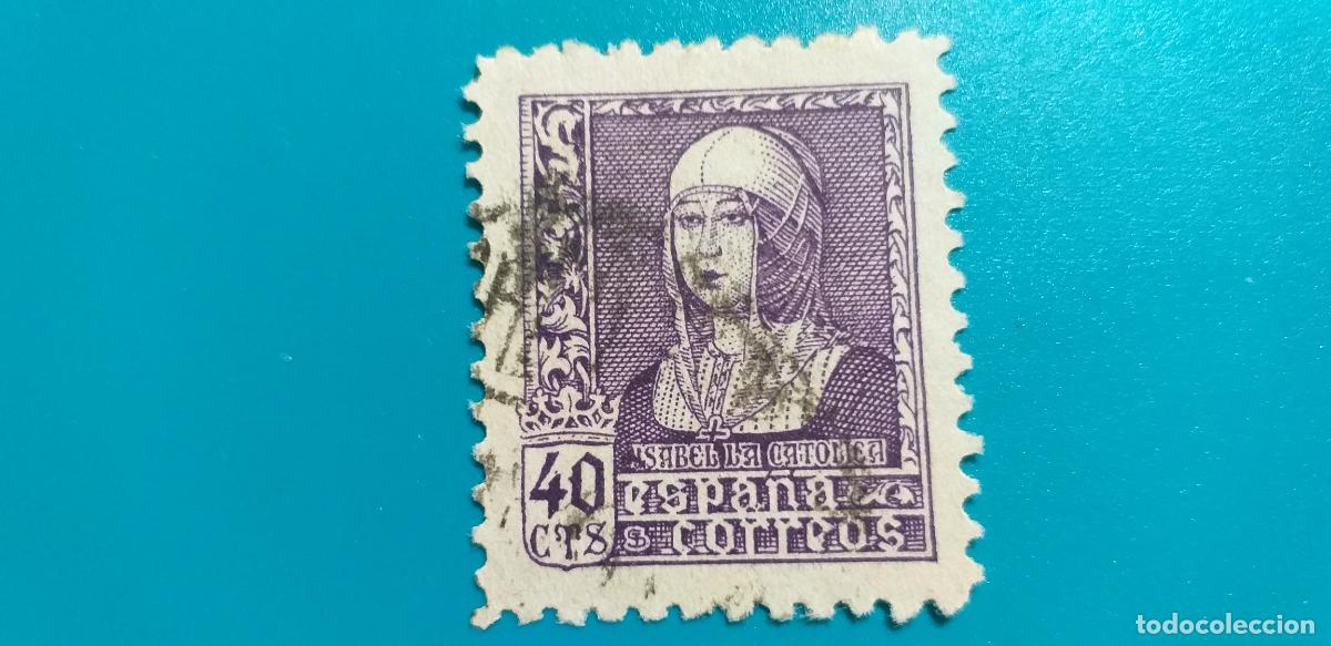 Sellos: USADO. A&Ntilde;O 1938-1939. EDIFIL 858. ISABEL LA CAT&Oacute;LICA.