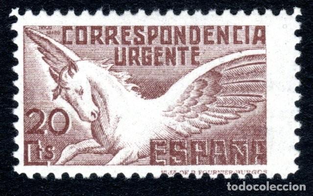 Sellos: EDIFIL 832 PEGASO 1937. CON PIE DE IMPRENTA. VALOR CAT&Aacute;LOGO: 22 &euro;. MHN **