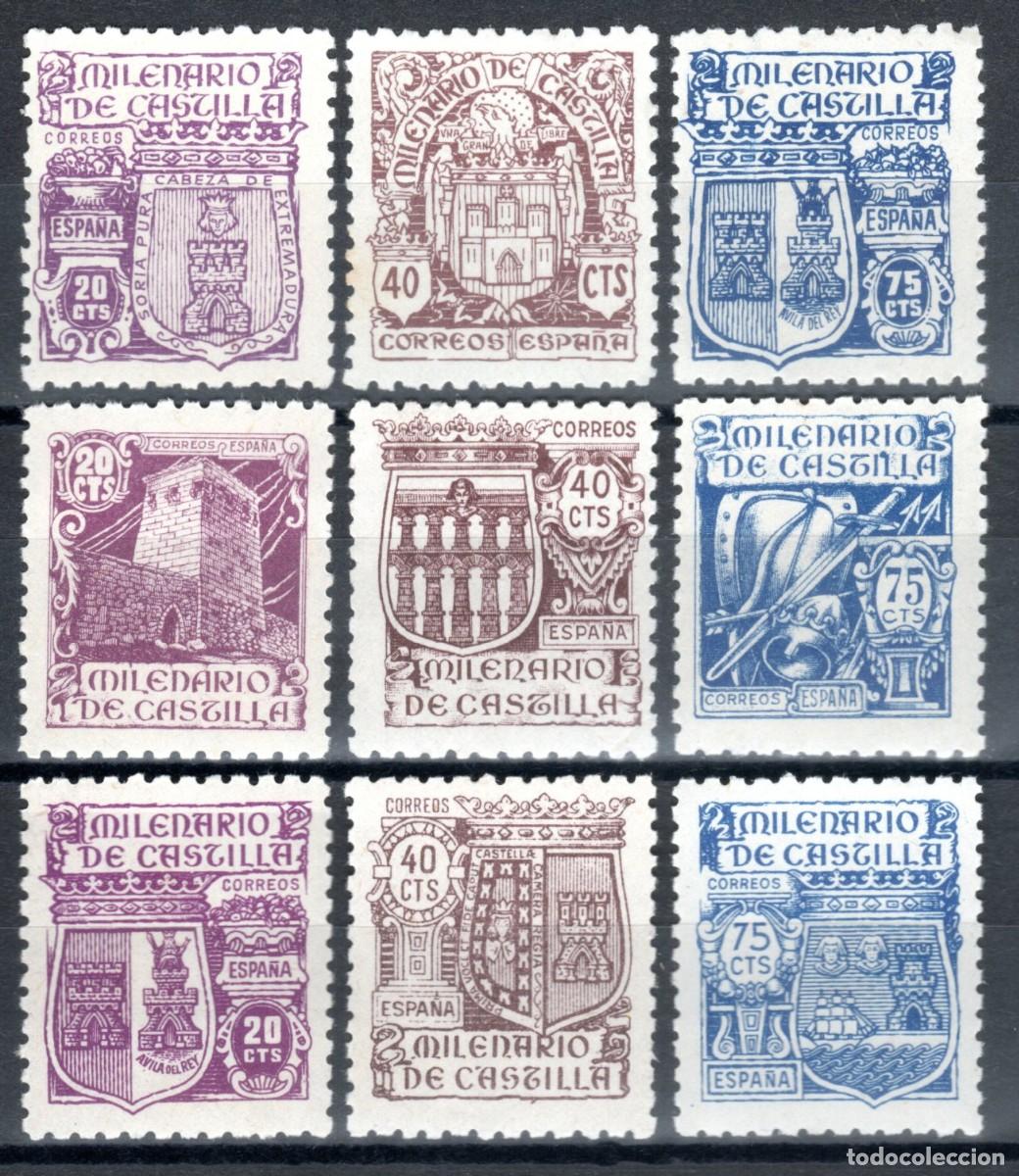 Sellos: EDIFIL 974-982 MILENARIO DE CASTILLA 1944 (SERIE COMPLETA). VALOR CAT&Aacute;LOGO: 50 &euro;. MNH **