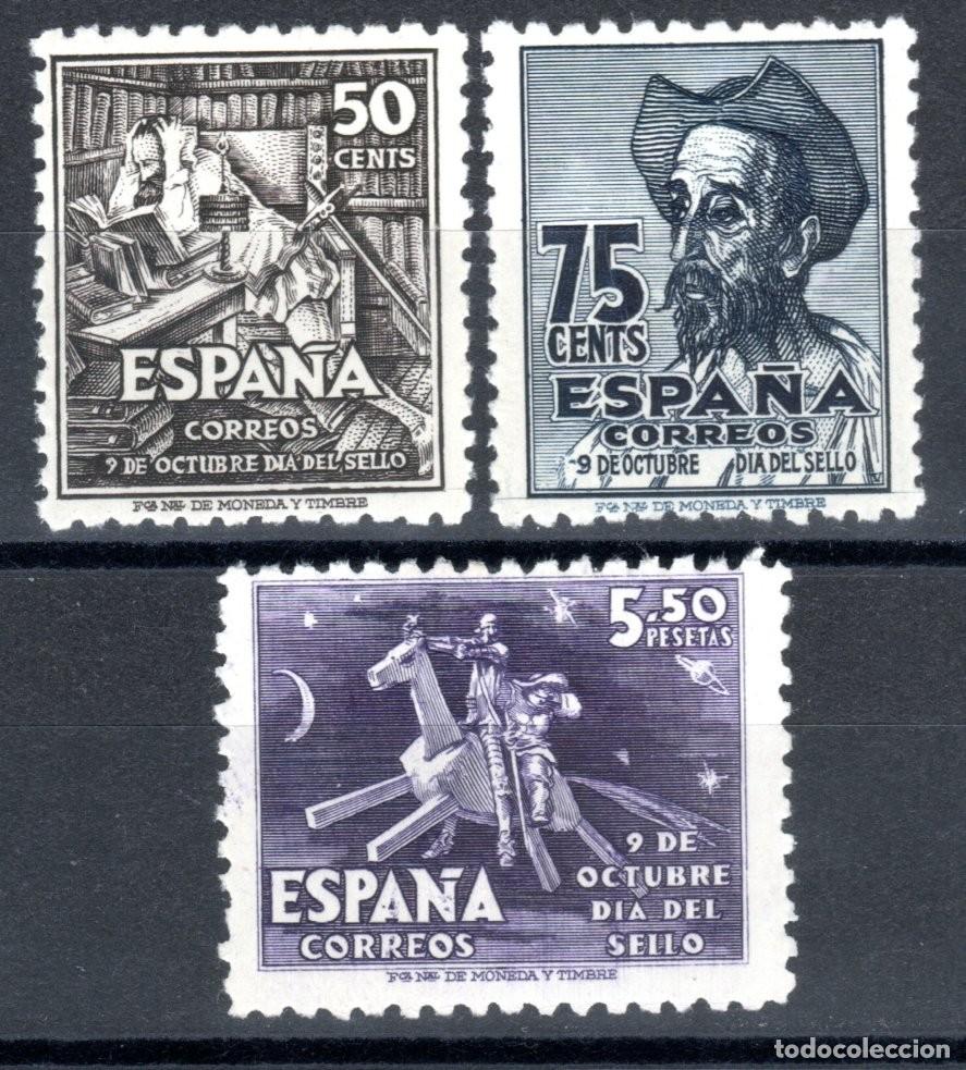 Sellos: EDIFIL 1012-1014 CENTENARIO DEL NACIMIENTO DE CERVANTES 1947 (COMPLETA). V. CAT&Aacute;LOGO: 16 &euro;. MH *