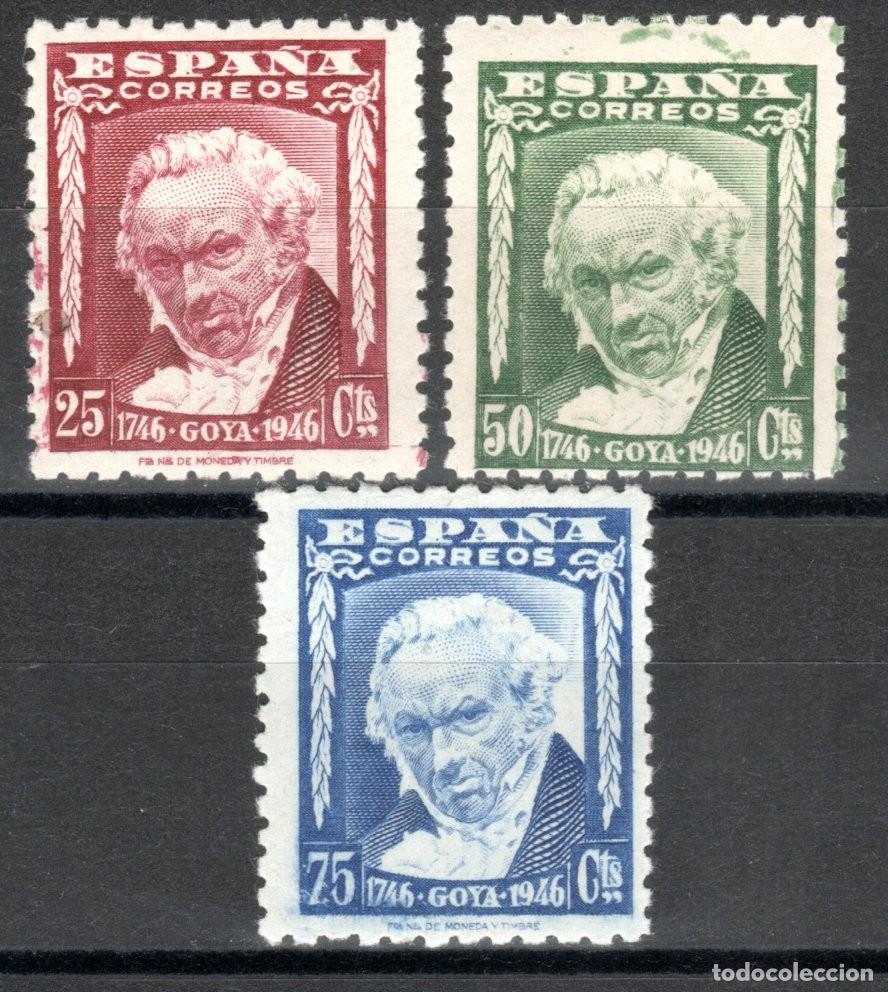 Sellos: EDIFIL 1005-1007 II CENTENARIO DEL NACIMIENTO DE GOYA 1946 (SERIE COMPLETA). MNH **