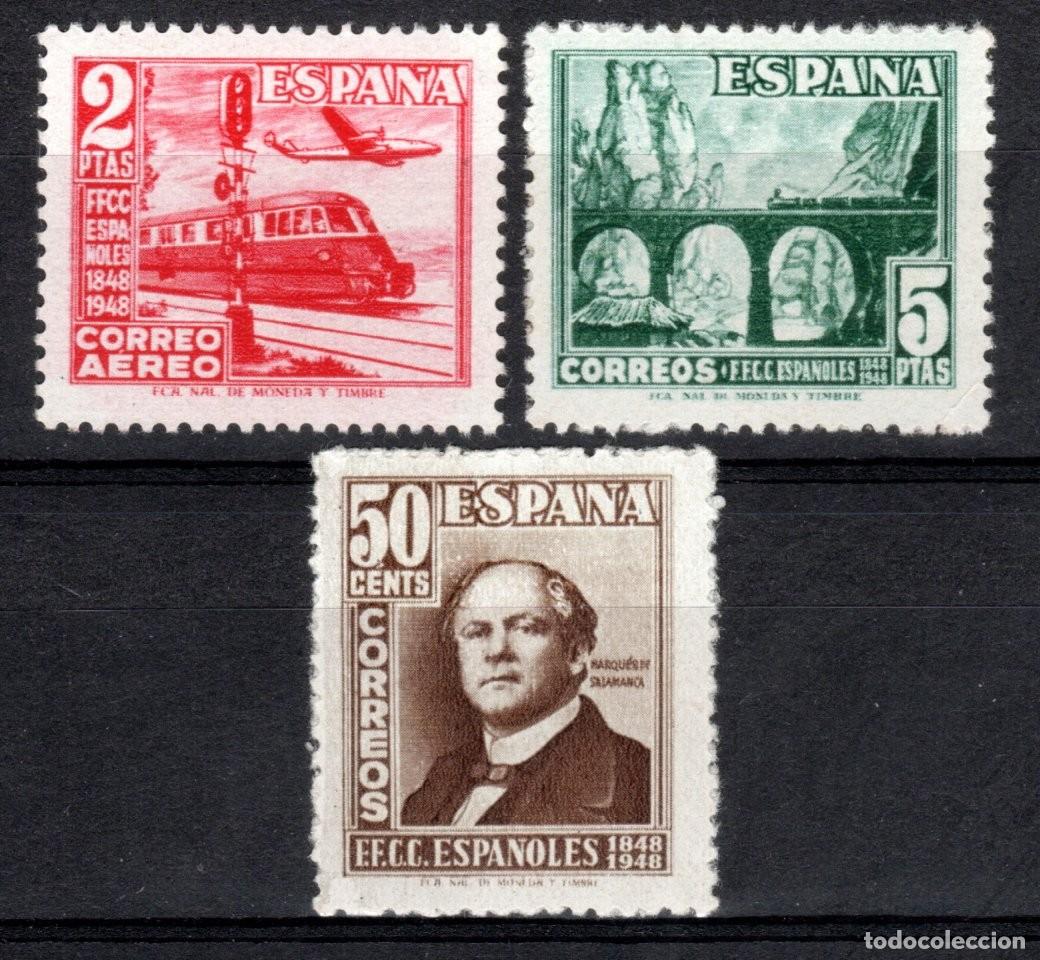 Sellos: EDIFIL 1037-1039 CENT&ordm; DEL FERROCARRIL 1948 (SERIE COMPLETA). VALOR CAT&Aacute;LOGO: 13 &euro;. MNH **