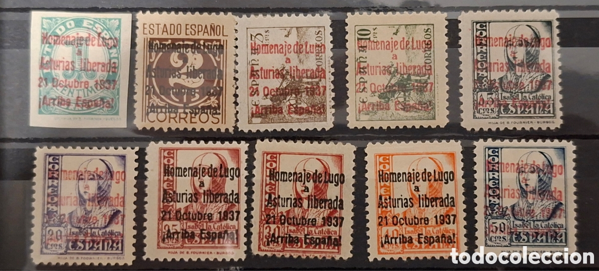 Sellos: Emisiones patrioticas Lugo homenaje a Asturias 1937 Nuevos*