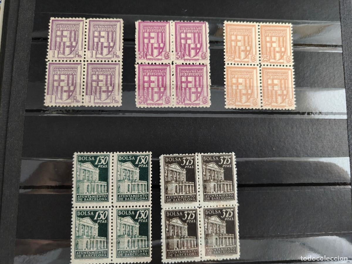 Sellos: Espa&ntilde;a lote 20 Sellos BARCELONA taxas Bolsa De barcelona taxas Serie Completa sellos NUEVO*