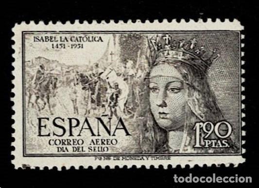 Sellos: ESPA&Ntilde;A Isabel la Catolica AEREA Edifil n&ordm; 1100 Valor 190 cts Color CASTA&Ntilde;O GRISACEO SIN fijasellos