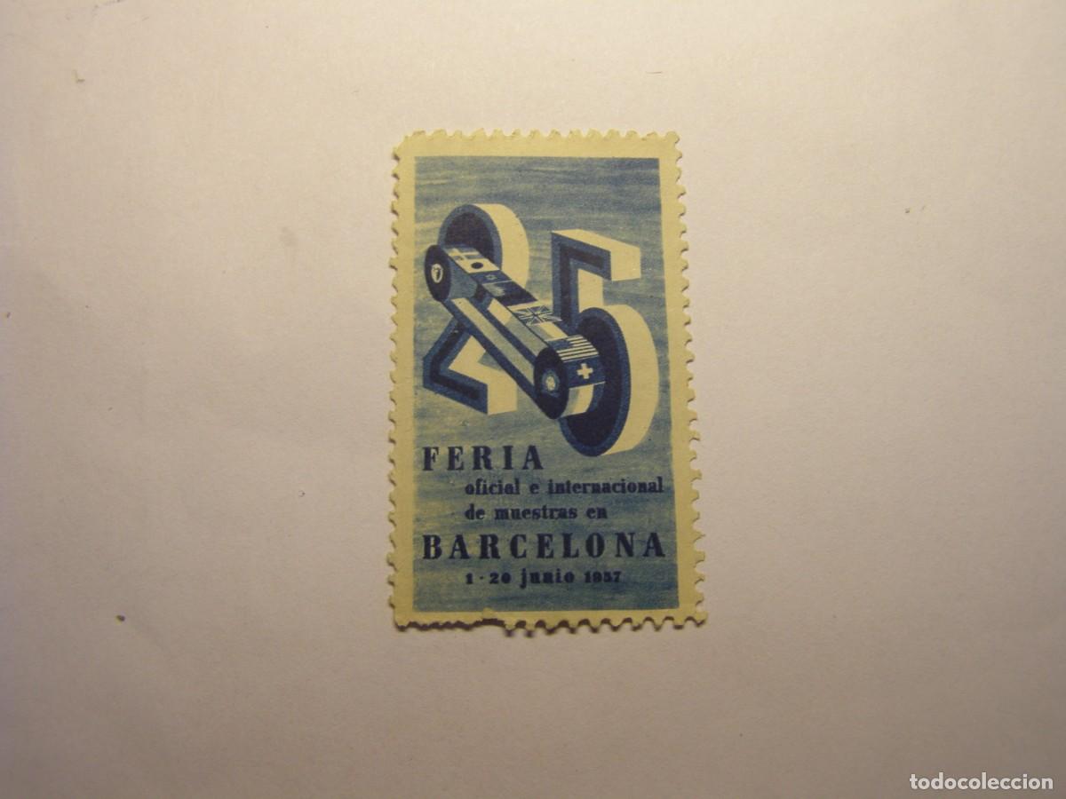 Sellos: Vi&ntilde;eta XXV feria de Barcelona, a&ntilde;o 1957.