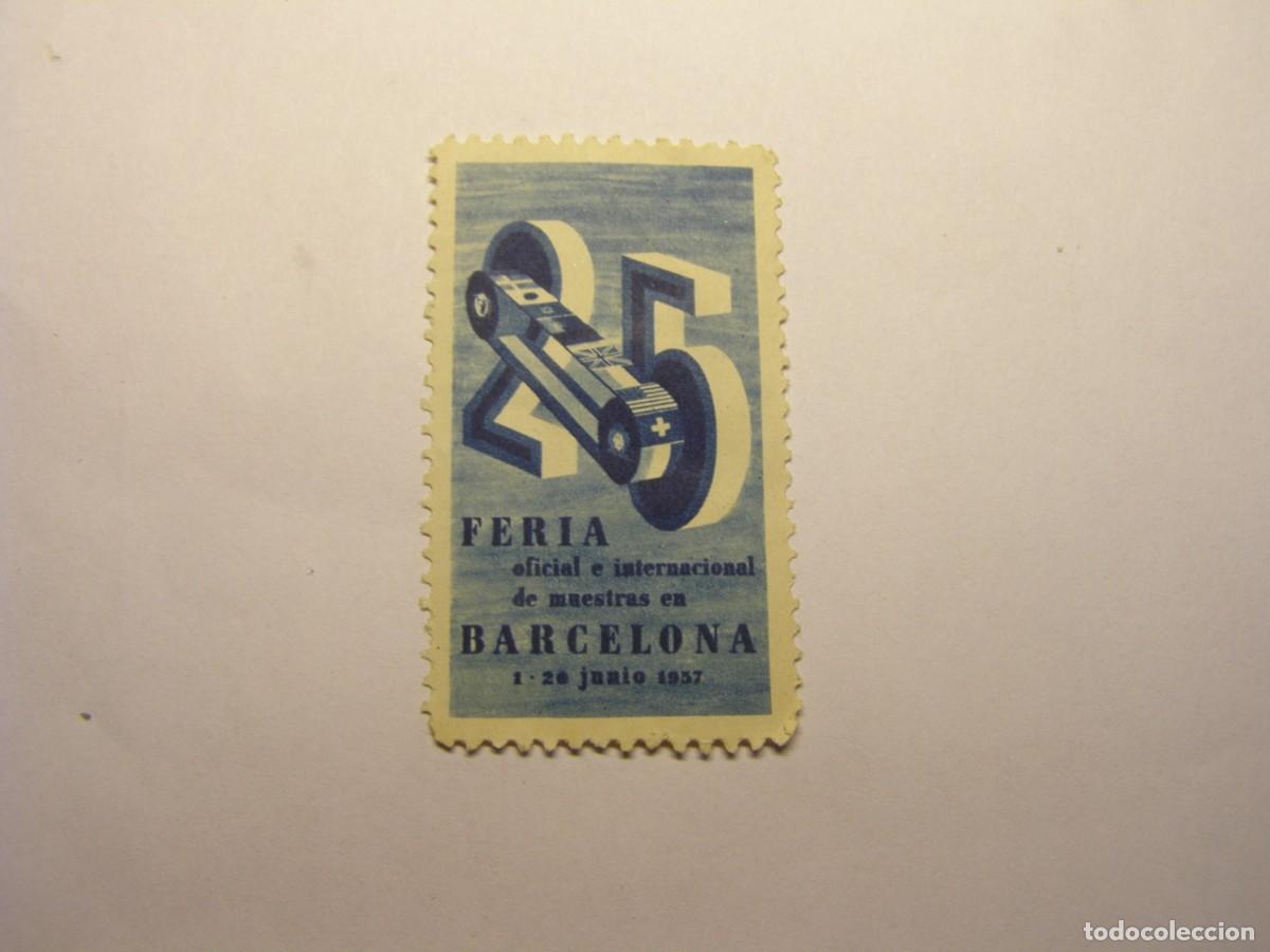 Sellos: Vi&ntilde;eta XXV feria de Barcelona, a&ntilde;o 1957.