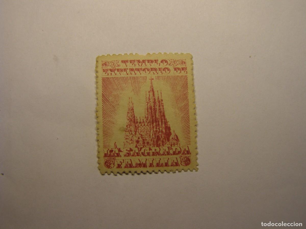 Sellos: Vi&ntilde;eta templo Sagrada Familia, Barcelona, a&ntilde;os 50-60.