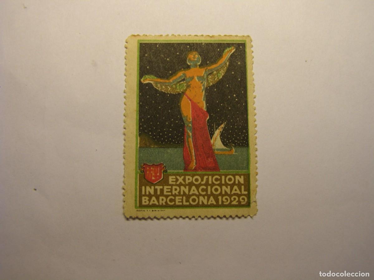 Sellos: Vi&ntilde;eta Exposici&oacute;n Internacional de Barcelona, a&ntilde;o 1929.