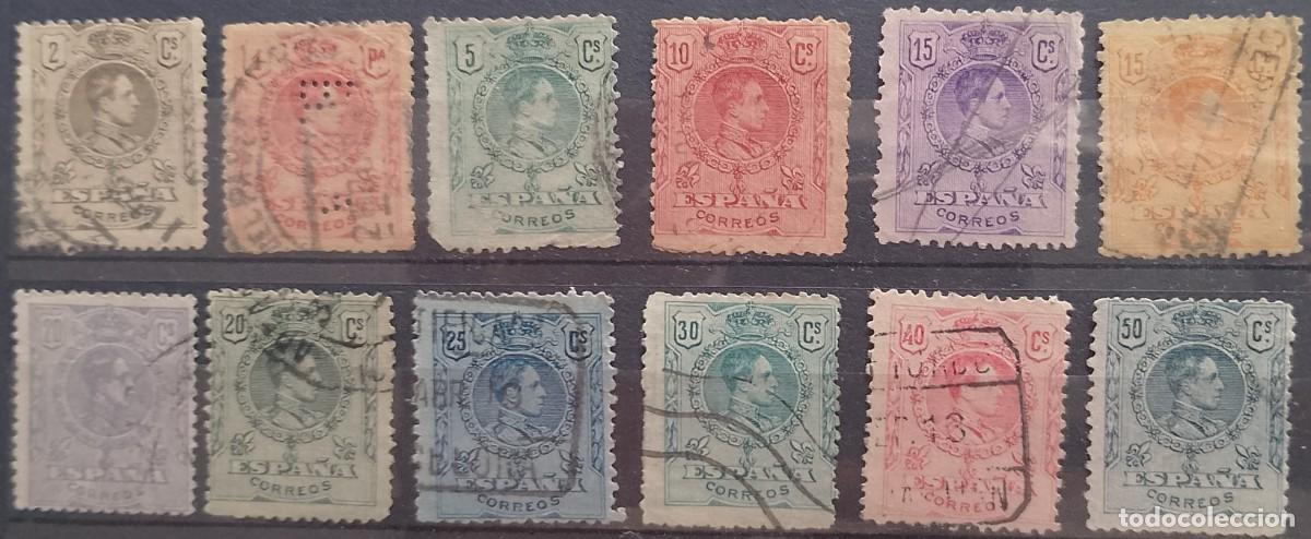 Sellos: LOTE DE 12 SELLOS DE ESPA&Ntilde;A ALFONSO XIII CIRCULADOS