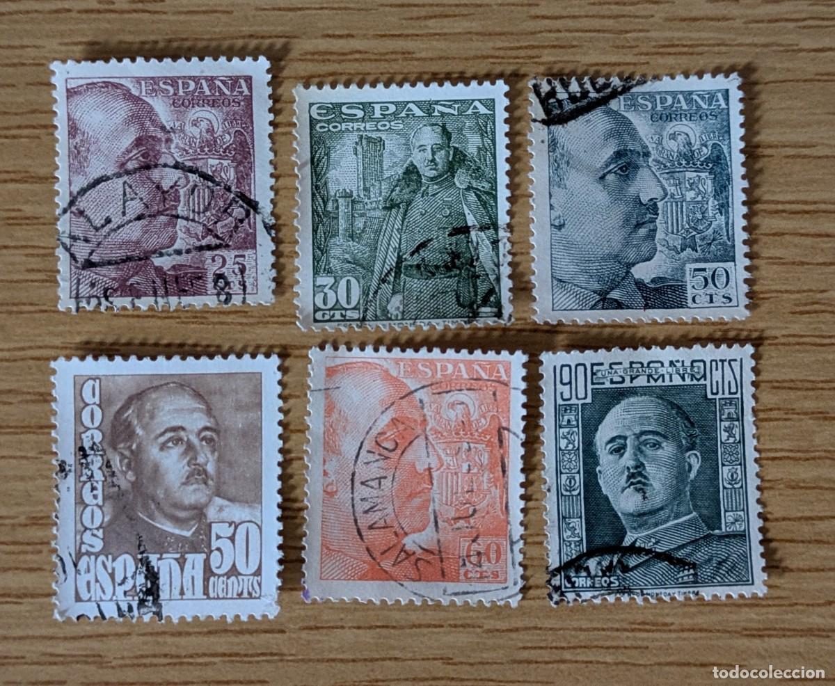 Sellos: Lote 6 Sellos variados del General Franco
