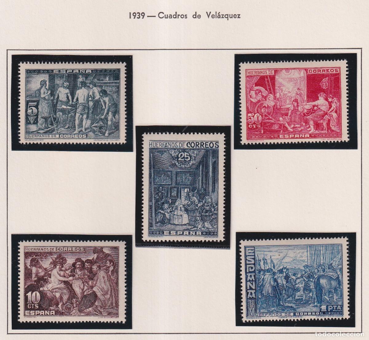 Sellos: BENEFICENCIA - CUADROS DE VELAZQUEZ 1939 - HUERFANOS DE CORREOS - COMPLETA - NUEVA