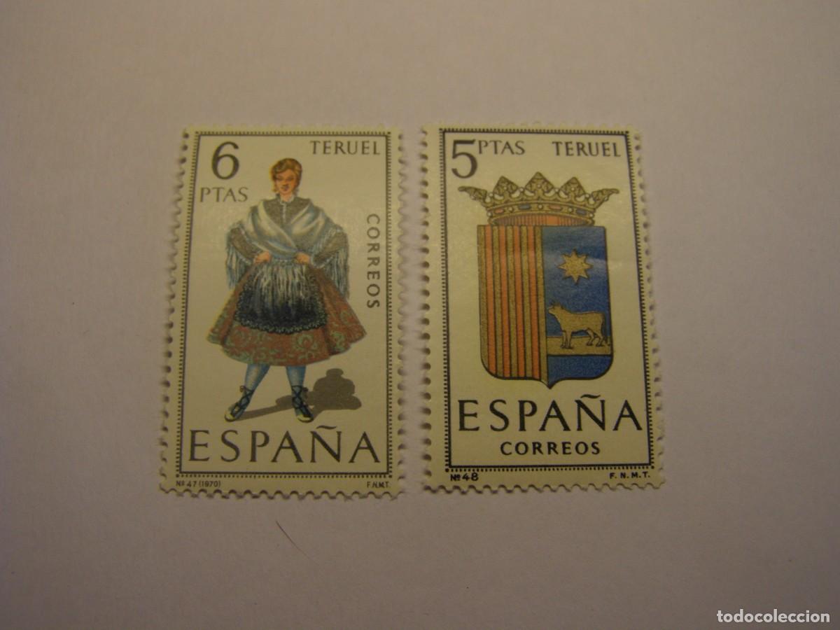 Sellos: Sellos Espa&ntilde;a, escudo y traje regional, nuevos. Teruel.