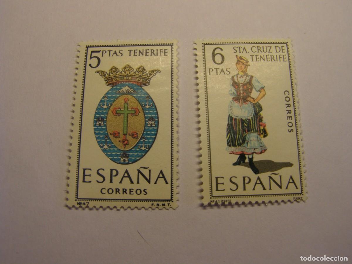 Sellos: Sellos Espa&ntilde;a, escudo y traje regional, nuevos. Tenerife.