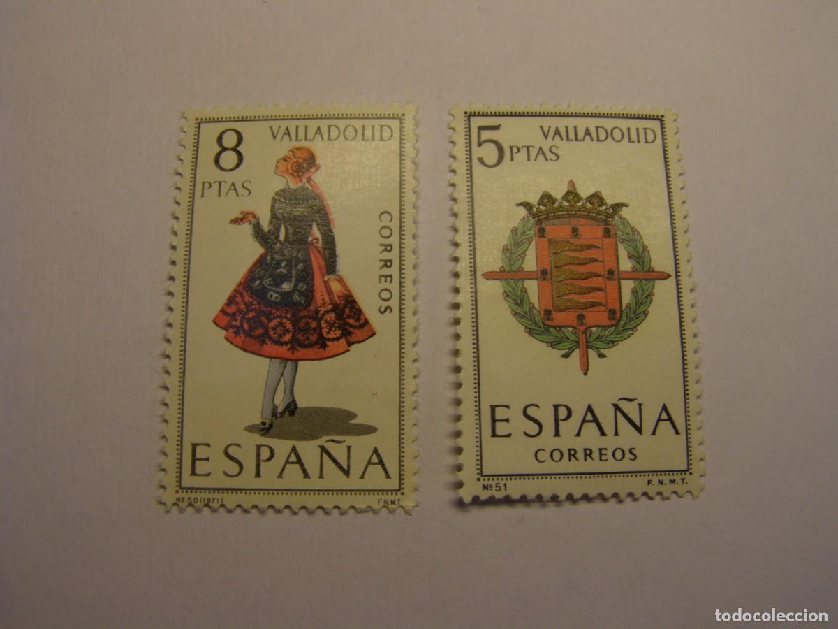 Sellos: Sellos Espa&ntilde;a, escudo y traje regional, nuevos. Valladolid.