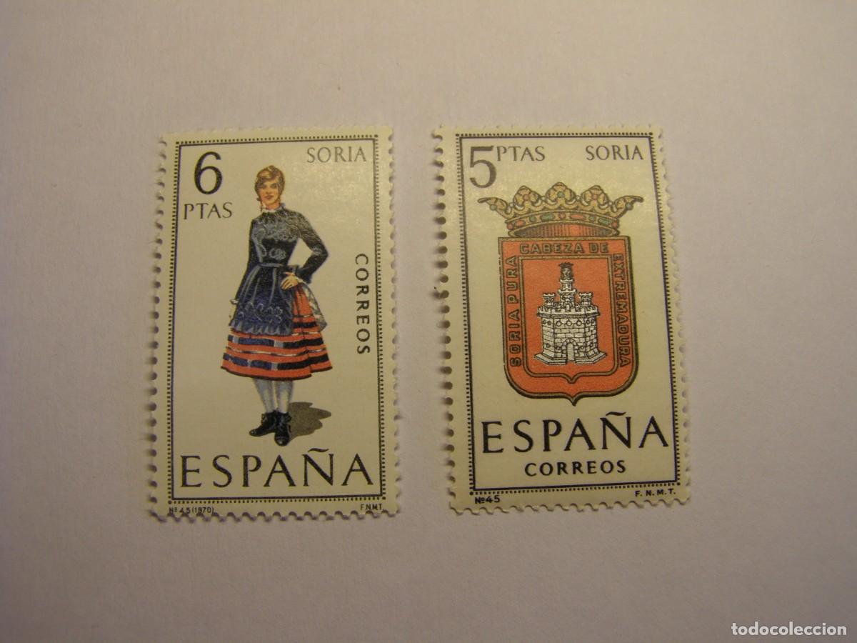 Sellos: Sellos Espa&ntilde;a, escudo y traje regional, nuevos. Soria.