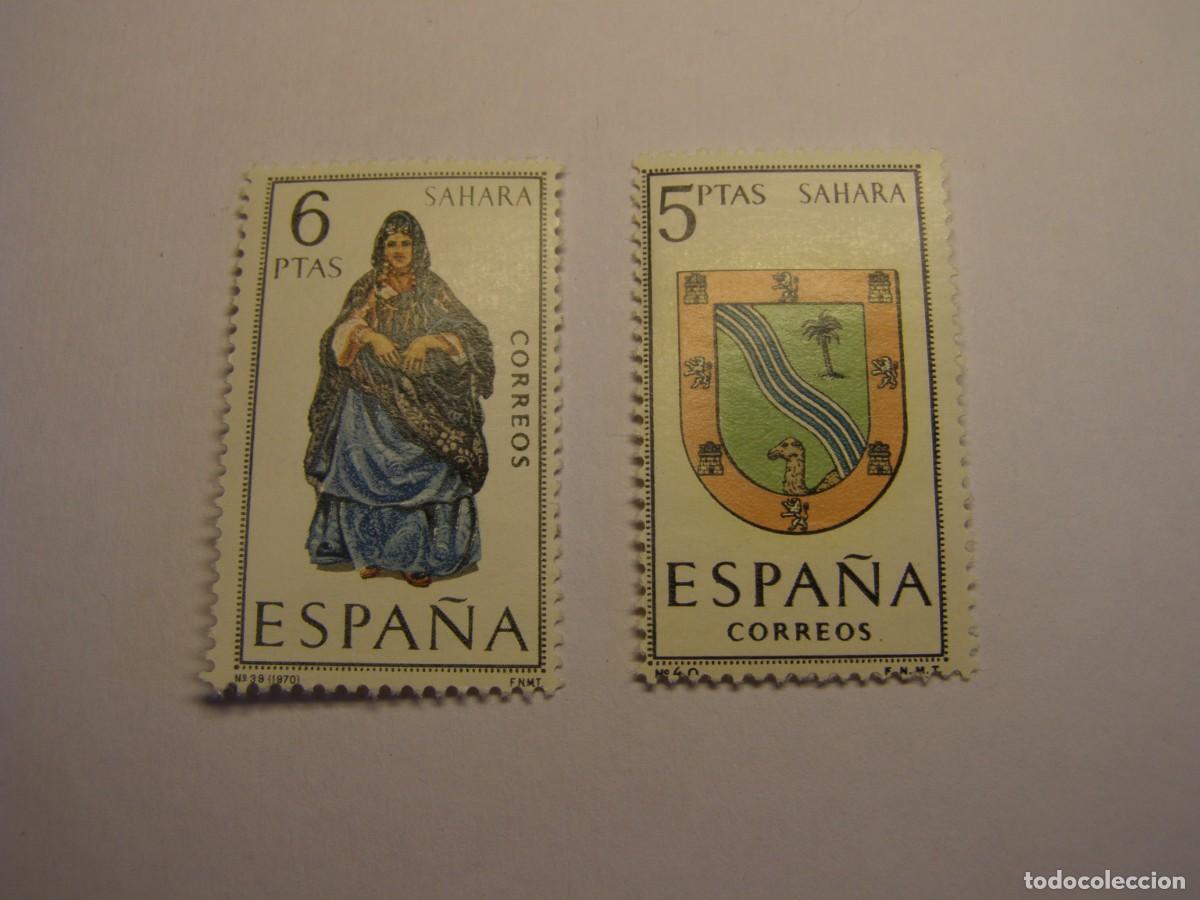 Sellos: Sellos Espa&ntilde;a, escudo y traje regional, nuevos. Marruecos.