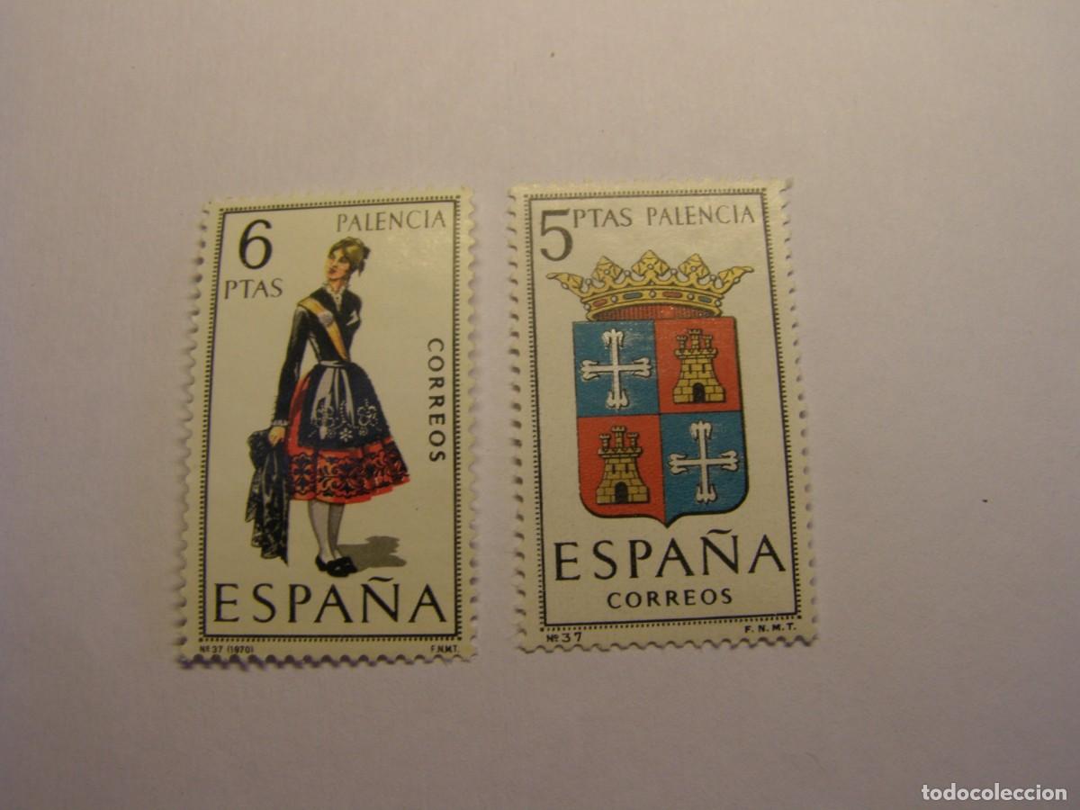 Sellos: Sellos Espa&ntilde;a, escudo y traje regional, nuevos. Palencia.