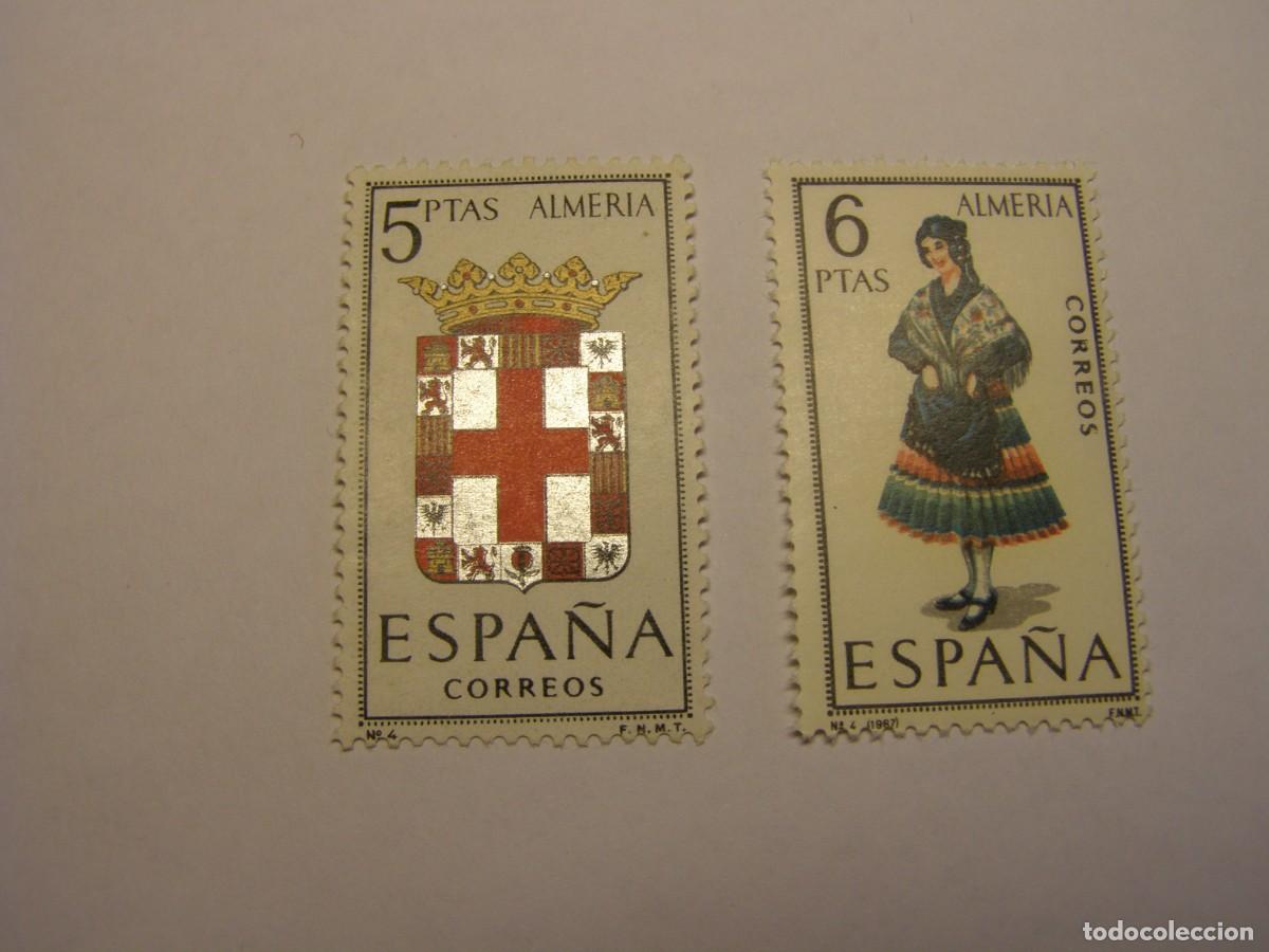 Sellos: Sellos Espa&ntilde;a, escudo y traje t&iacute;pico, Almer&iacute;a. Nuevos sin usar.