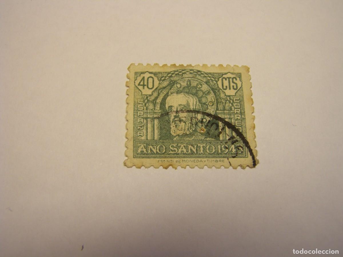 Sellos: Sello Espa&ntilde;a, a&ntilde;o santo compostelano 1945.