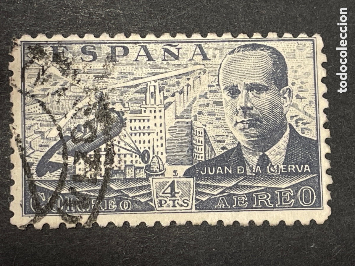 Sellos: Edifil 946 4 Pts Juan de la Cierva, usado