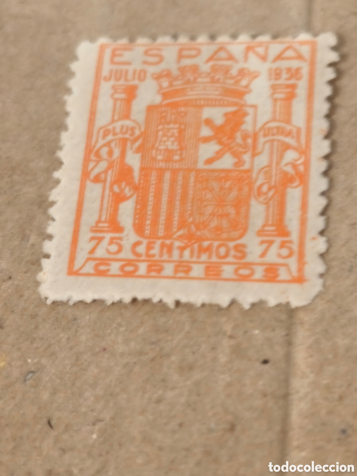 Sellos: Sello del estado espa&ntilde;ol n 801F ,variedad de color nuevo con su goma 1 pts naranja ver