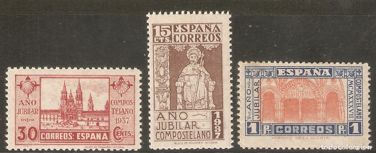 Francobolli: 1937 A&Ntilde;O JUBILAR COMPOSTELANO EDIFIL 833/5* CON FIJASELLOS BIEN CENTRADOS