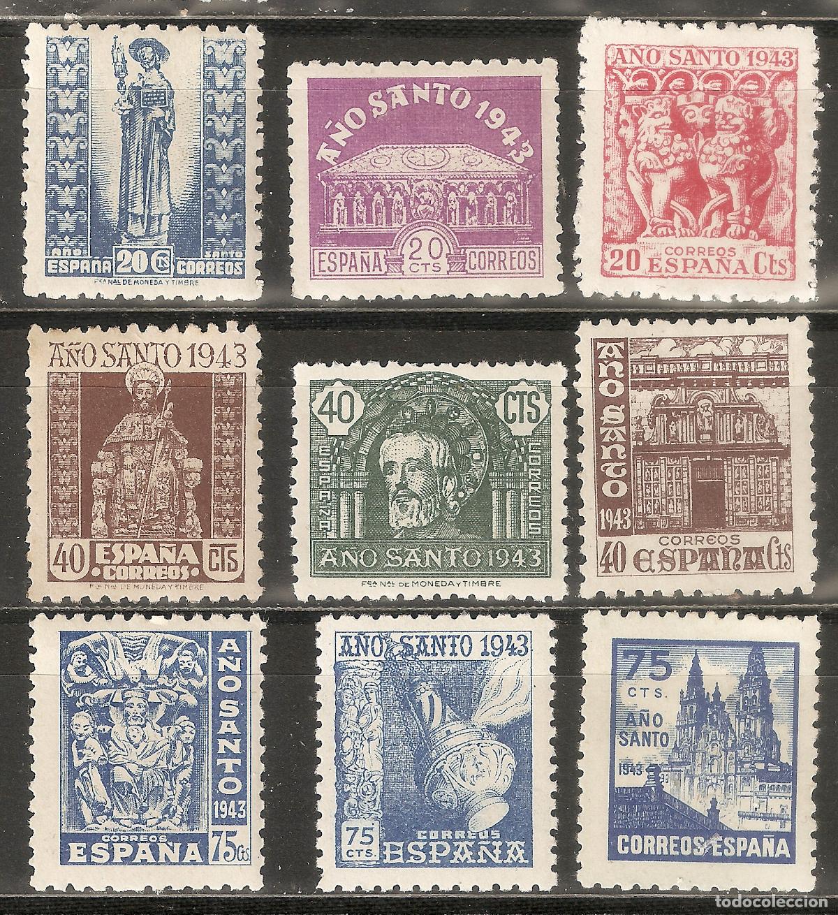 Francobolli: 1943 A&Ntilde;O SANTO COMPOSTELANO EDIFIL 961/9** SIN FIJASELLOS