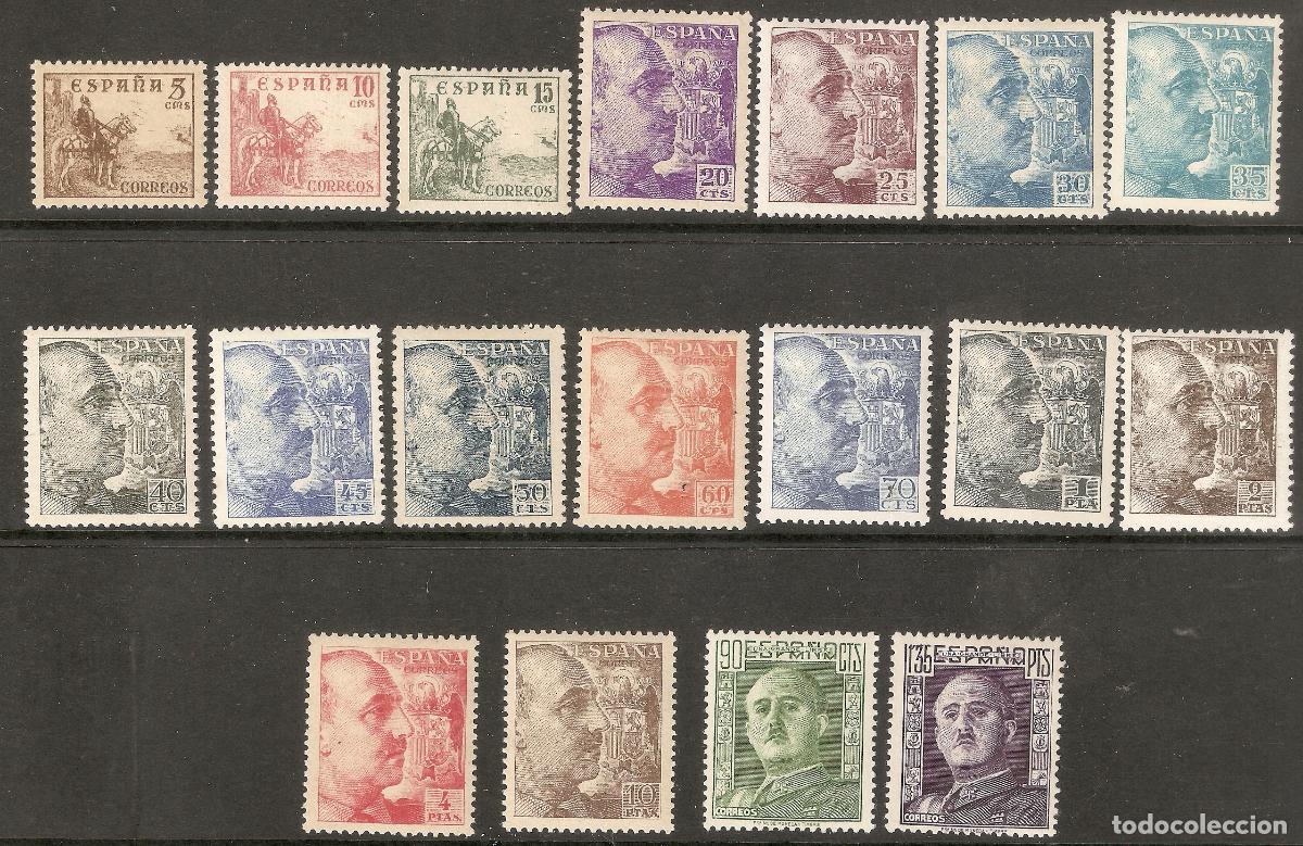 Timbres: 1949 FRANCO DENTADO FINO EDIFIL 1044/1* CON FIJASELLOS