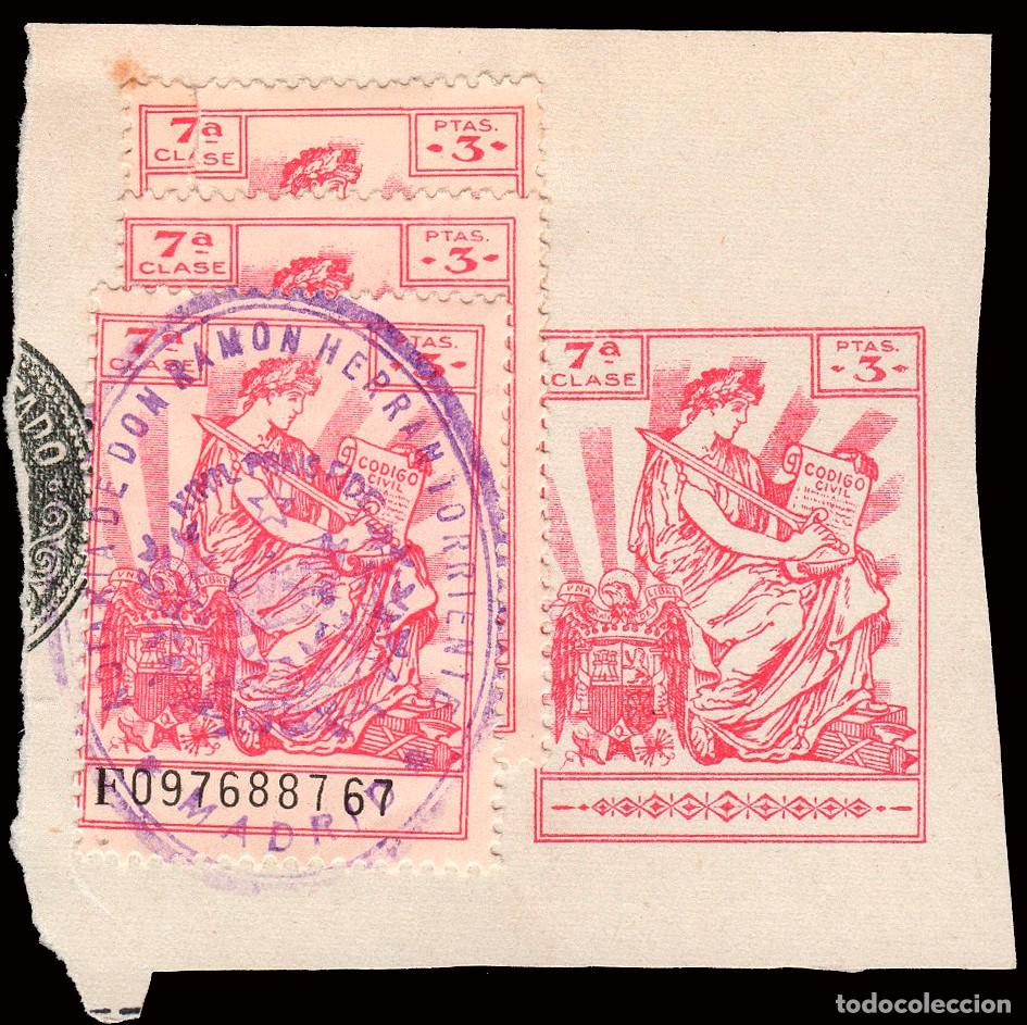 Sellos: Espa&ntilde;a - Fiscales - P&oacute;lizas - Alemany o 685(3)+685 (impreso) - 1941/59 - Fragmento
