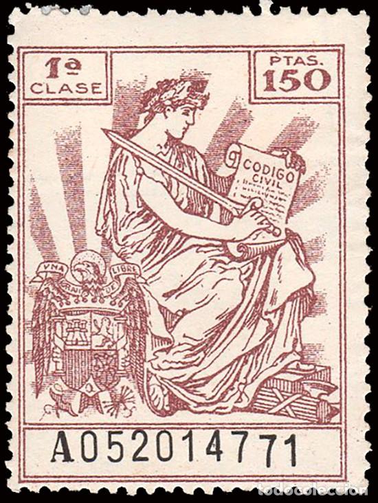 Sellos: Espa&ntilde;a - Fiscales - P&oacute;lizas - Alemany (*) 692 - 1941/59 - 150 Ptas.