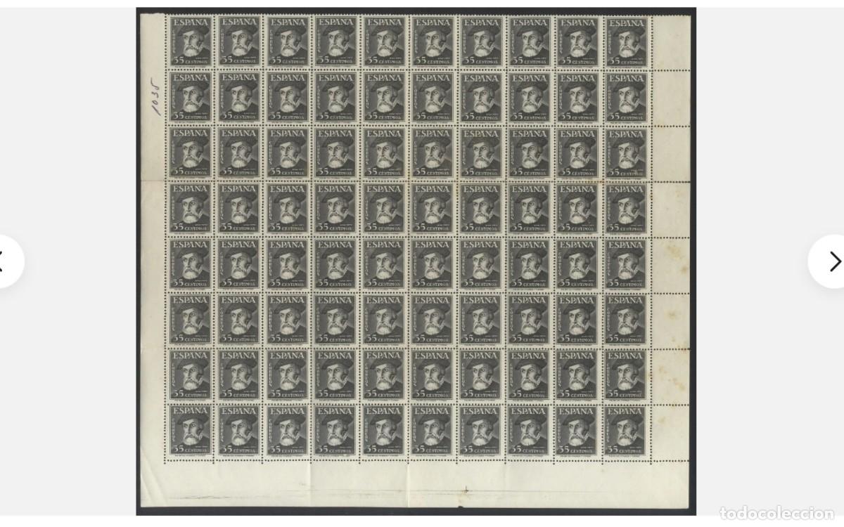 Sellos: ESPA&Ntilde;A -1948 - EDIFIL 1035 - PLIEGO 80 SELLOS - MNH** - NUEVOS