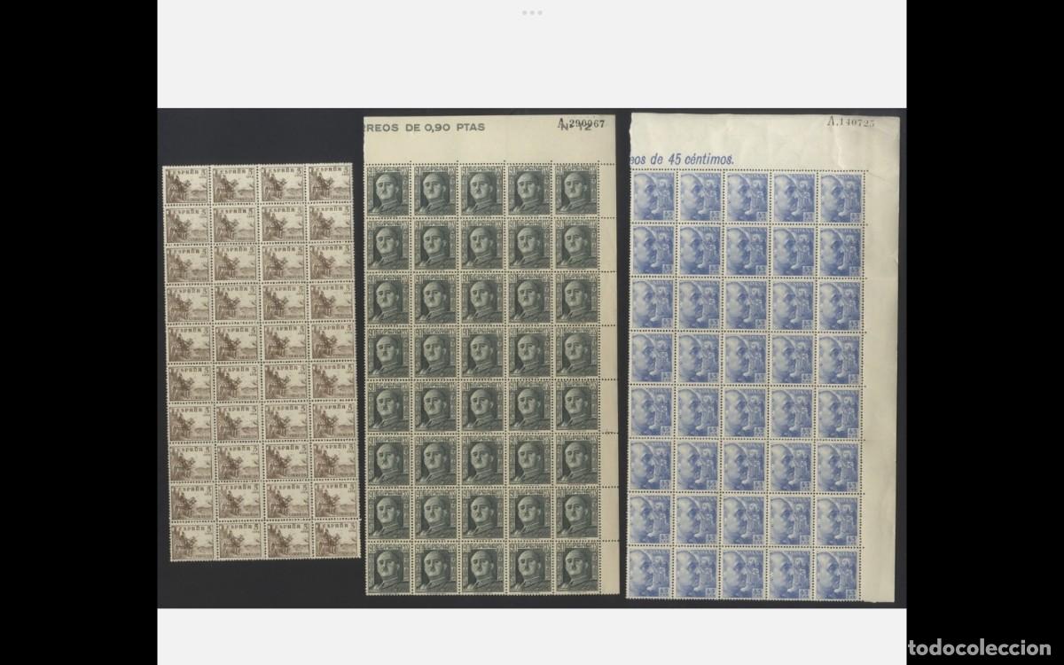 Sellos: ESPA&Ntilde;A 1949 - EDIFIL 1044,1052 y 1060 EN BLOQUES DE 40 -V.CAT 55&euro; - MNH** - NUEVOS