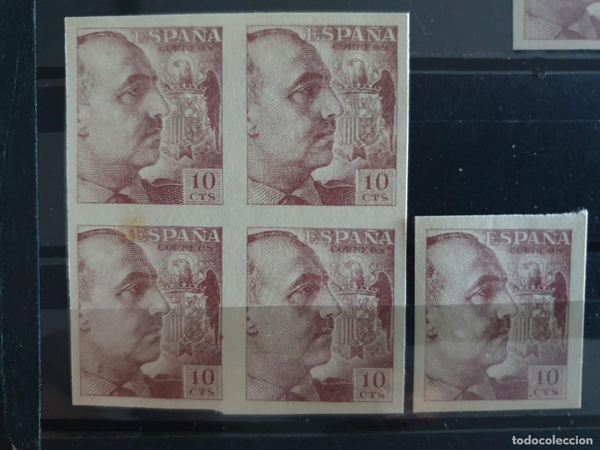 Francobolli: EDIFIL 888 ** FRANCO SIN DENTAR ESPA&Ntilde;A 1939 bloque 4 + suelto