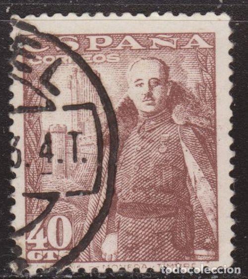 Sellos: Espa&ntilde;a 1948 Edifil 1027 Sello &ordm; General Francisco Franco Bahamonde (1892-1975) y Castillo de la Mota