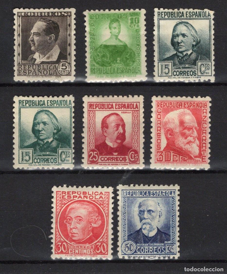 Sellos: PC585 Sellos Espa&ntilde;a a&ntilde;o 1933/35 EDIFIL 681/688* sellos originales en NUEVO con variacion v.c. 15 &euro;