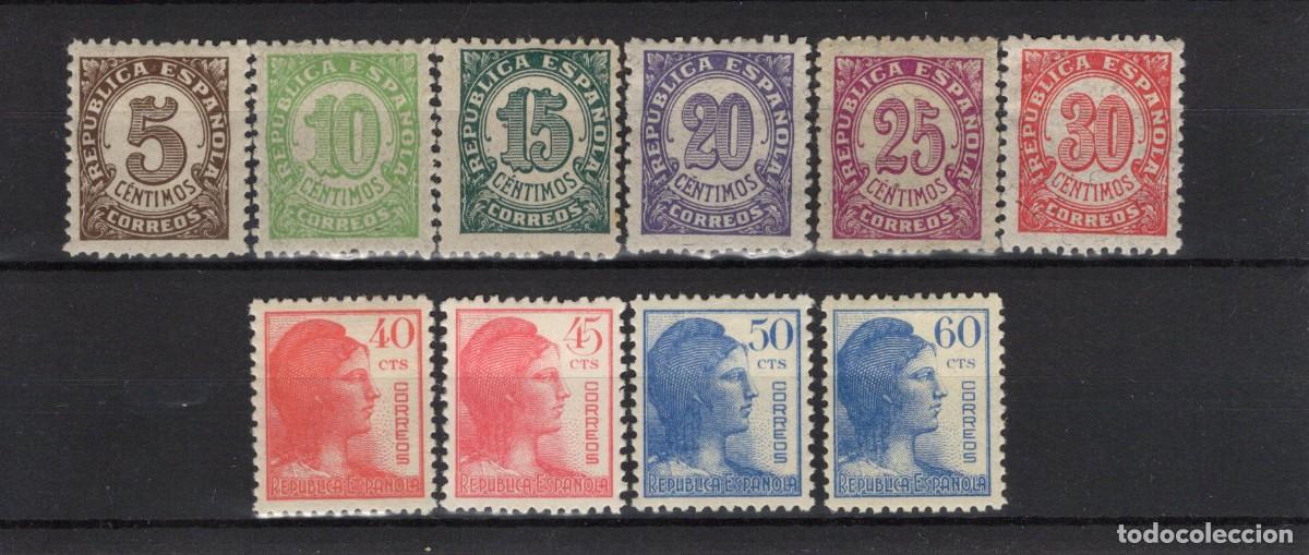 Selos: PC599 Sellos Espa&ntilde;a a&ntilde;o 1938 EDIFIL 745/754* sellos originales en NUEVO v.c. 3 &euro;