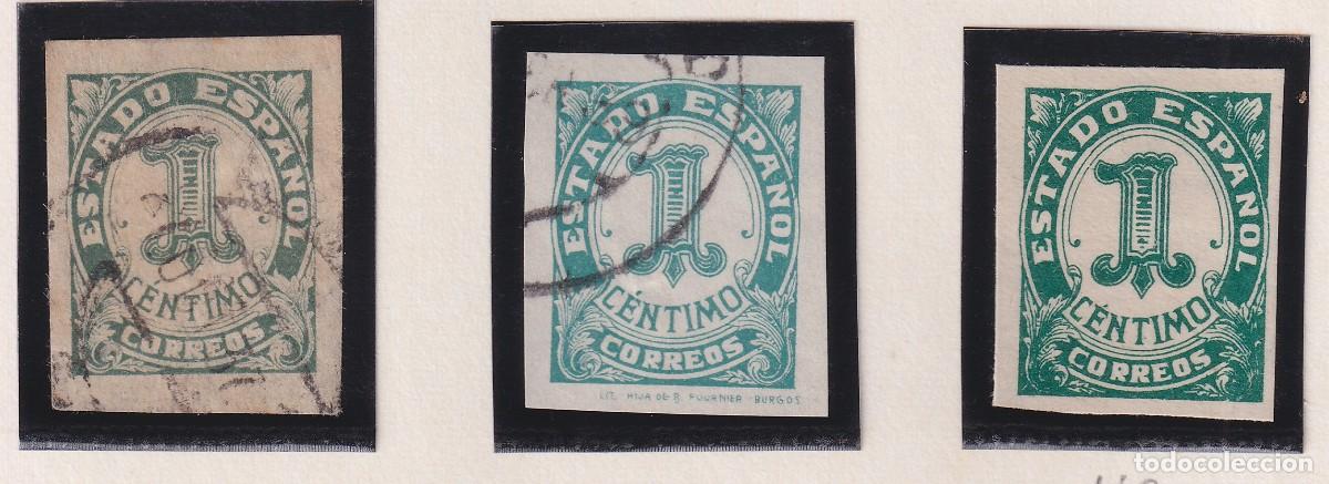 Sellos: 12 SELLOS - ESTADO ESPA&Ntilde;OL 1 CENTIMO + 2 CTS + CID -VARIEDADES DE COLOR- NUEVOS Y USADOS - FOTOS AD