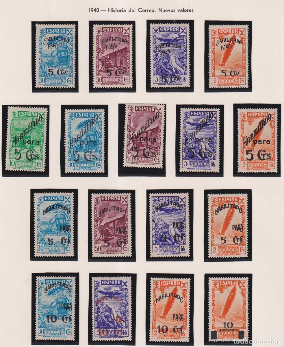 Sellos: HISTORIA DEL CORREO - HABILITADO SOBRECARGADO - NUEVOS VALORES - EDIFIL 36-52 - COMPLETA NUEVA,FOTOS