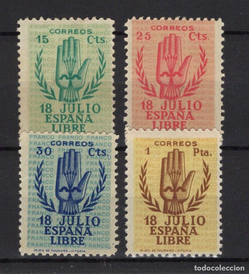 Francobolli: PC634 Sellos Espa&ntilde;a a&ntilde;o 1938 EDIFIL 851/854* sellos originales en NUEVO v.c. 125 &euro;