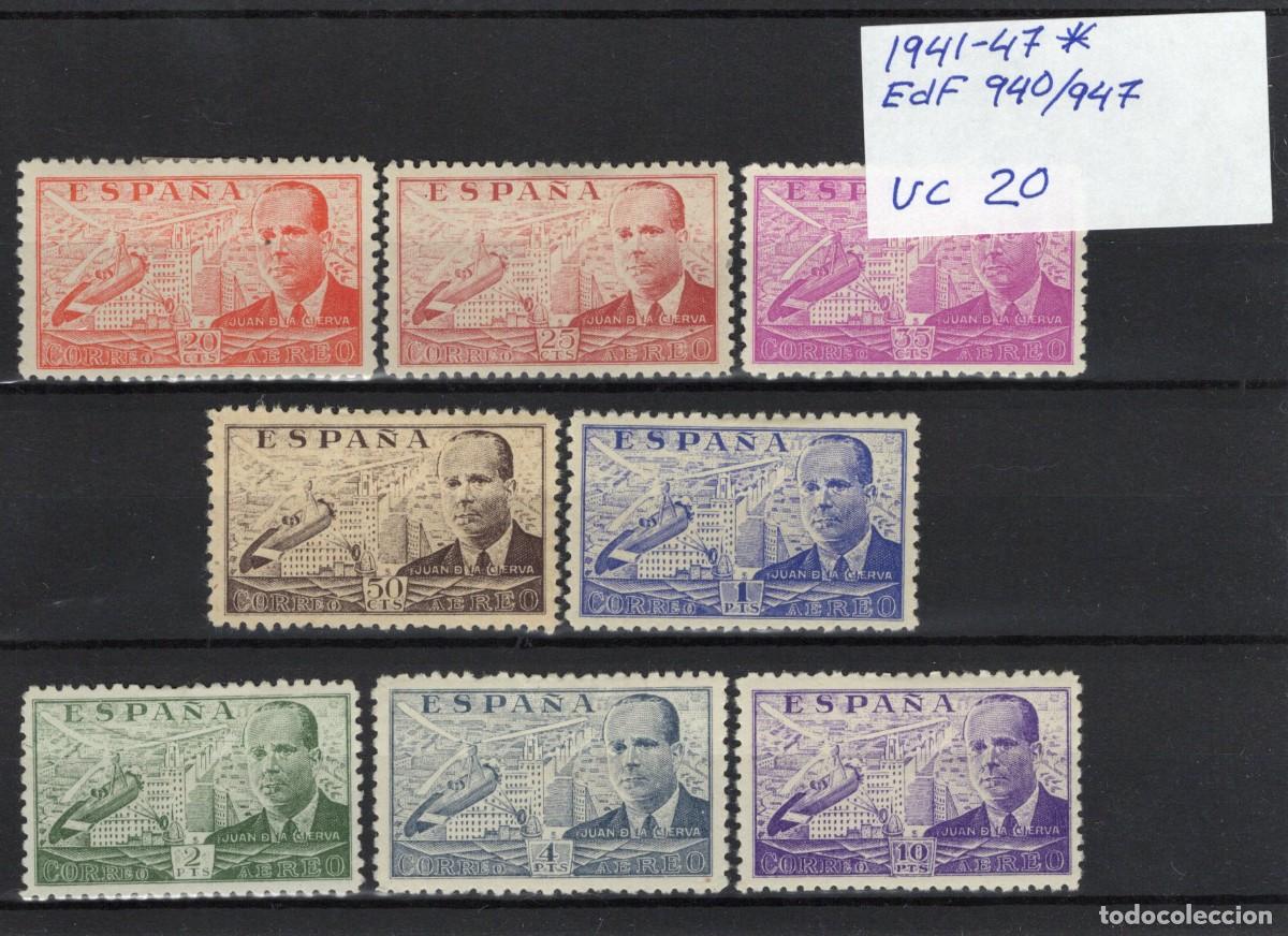 Timbres: PC650 Sellos Espa&ntilde;a a&ntilde;o 1941/47 EDIFIL 940/947* sellos originales en NUEVO v.c. 20 &euro;