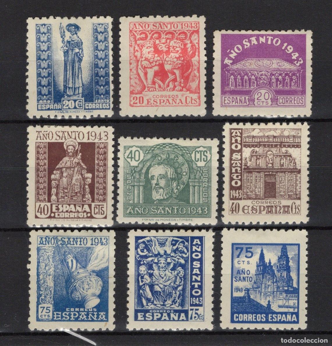 Timbres: PC656 Sellos Espa&ntilde;a a&ntilde;o 1943/44 EDIFIL 961/969* sellos originales en NUEVO v.c. 70 &euro;